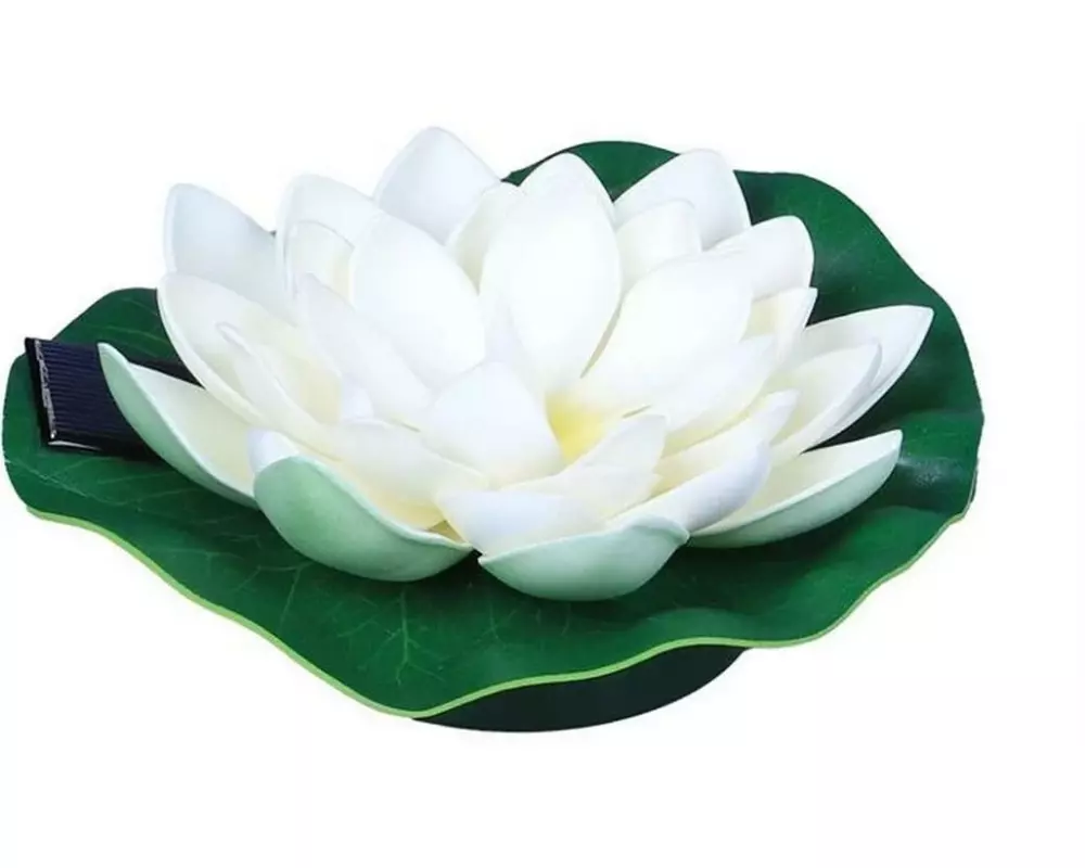 Dameco Gartenlicht LED Solar Seerose, Ø 17 cm, Weiss