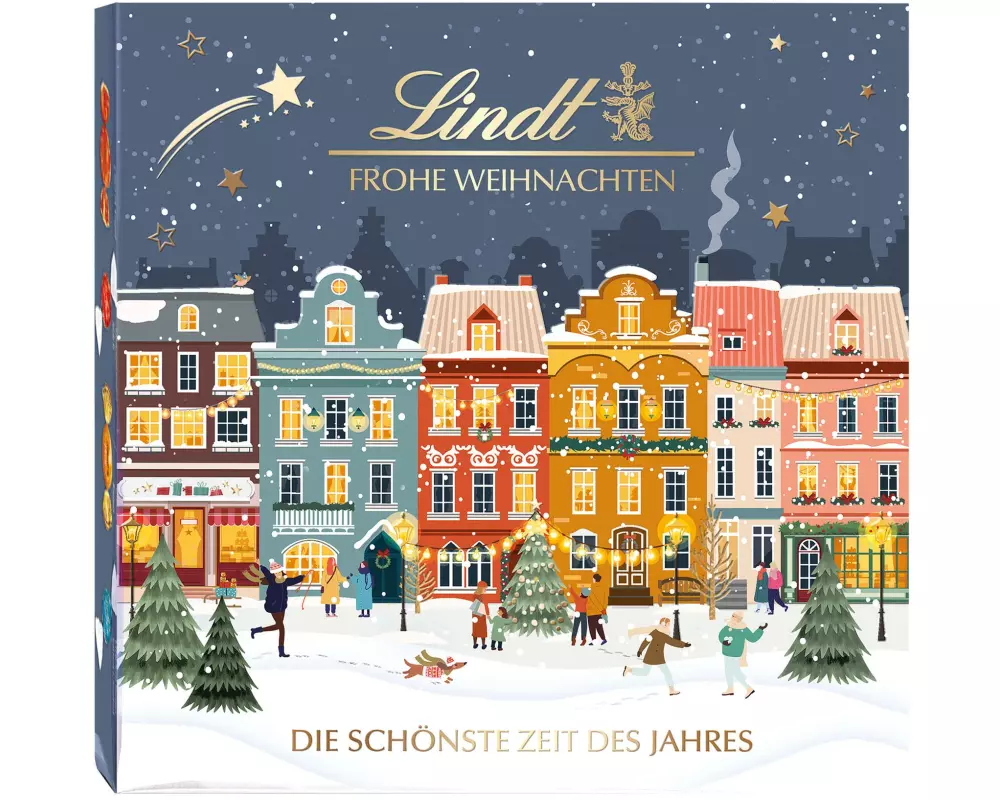 Lindt Pralinen Geschenkbox Winterdorf Edition Assortiert, 215 g