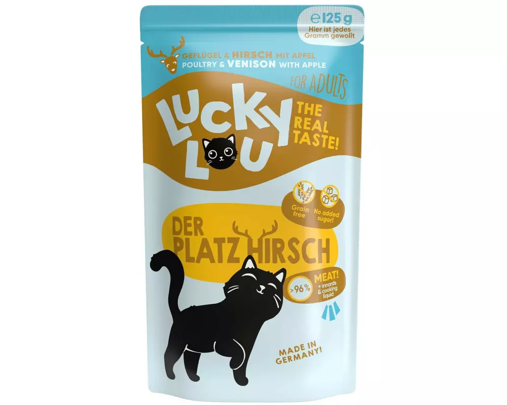 Lucky Lou Nassfutter Lifestage Adult Geflügel & Hirsch, 125 g