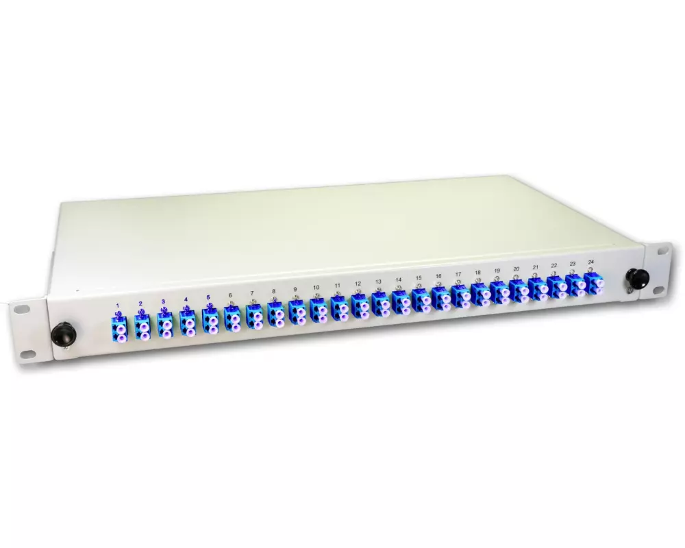 Lightwin Spleissbox 48 Fasern, 24x DLC SM, 9/125µm OS2 Pigtail