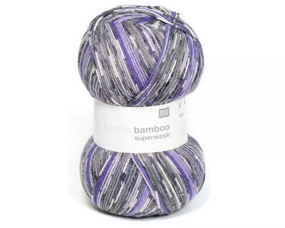 Rico Design Wolle Bamboo für Socken 4-fädig, 100 g, Grau