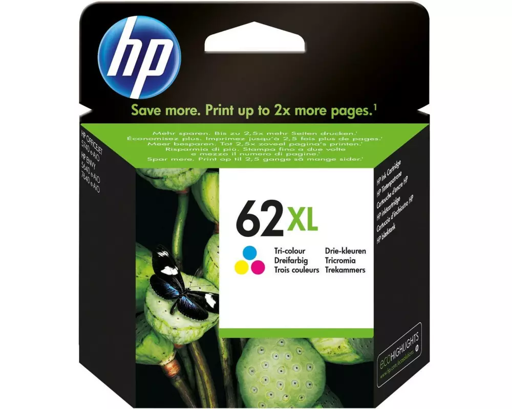 HP Tinte Nr. 62XL (C2P07AE) Magenta/Yellow/Cyan