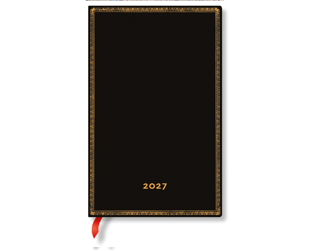 PAPERBLANKS Agenda Black Edition 2027 DD1801-9 1W/2S HOR Maxi HC DE 13.5x21cm