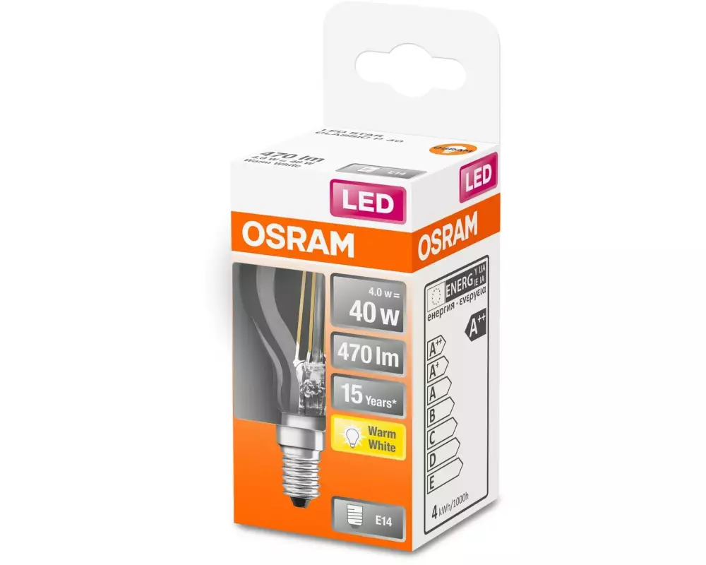 OSRAM Lampe Star Filament, 4W, E14 Warmweiss