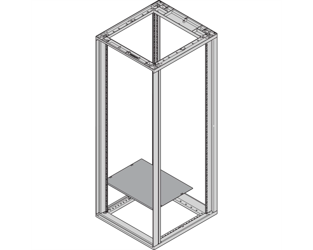 SCHROFF BOD.BLECH 553B 500T RAL7021, Novastar-Bodenblech, mehrteilig