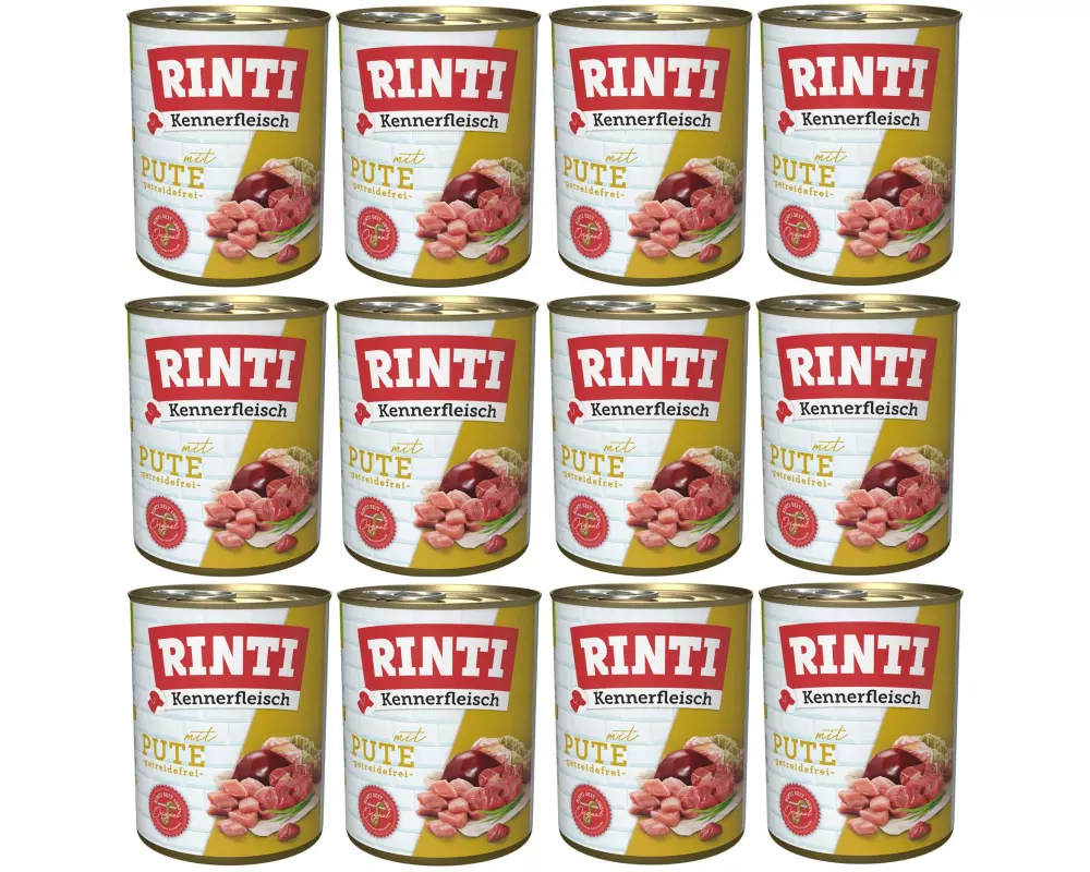 Rinti Nassfutter Kennerfleisch pur Dose Pute, 12 x 800 g