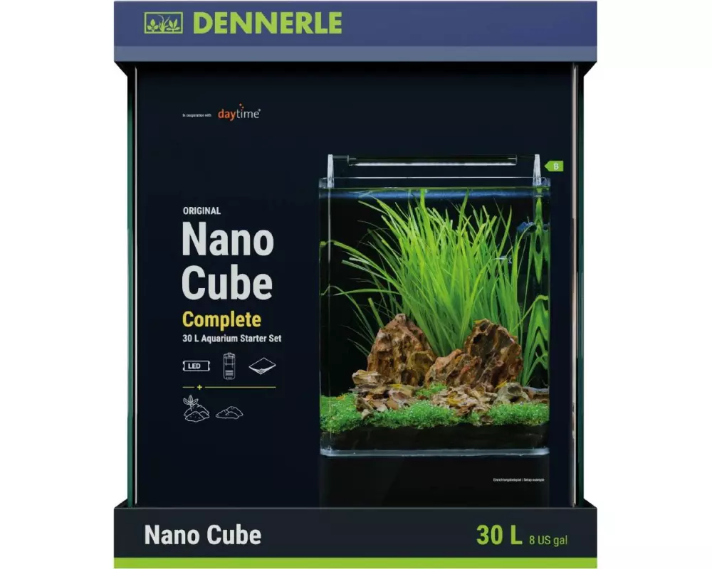 Dennerle Nano Cube Complete Glas Aquarium, LED Beleuchtung und Filter
