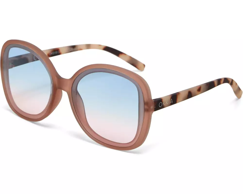 OKKIA Sonnenbrille Anna Pink Havana, Blue Pink Lens