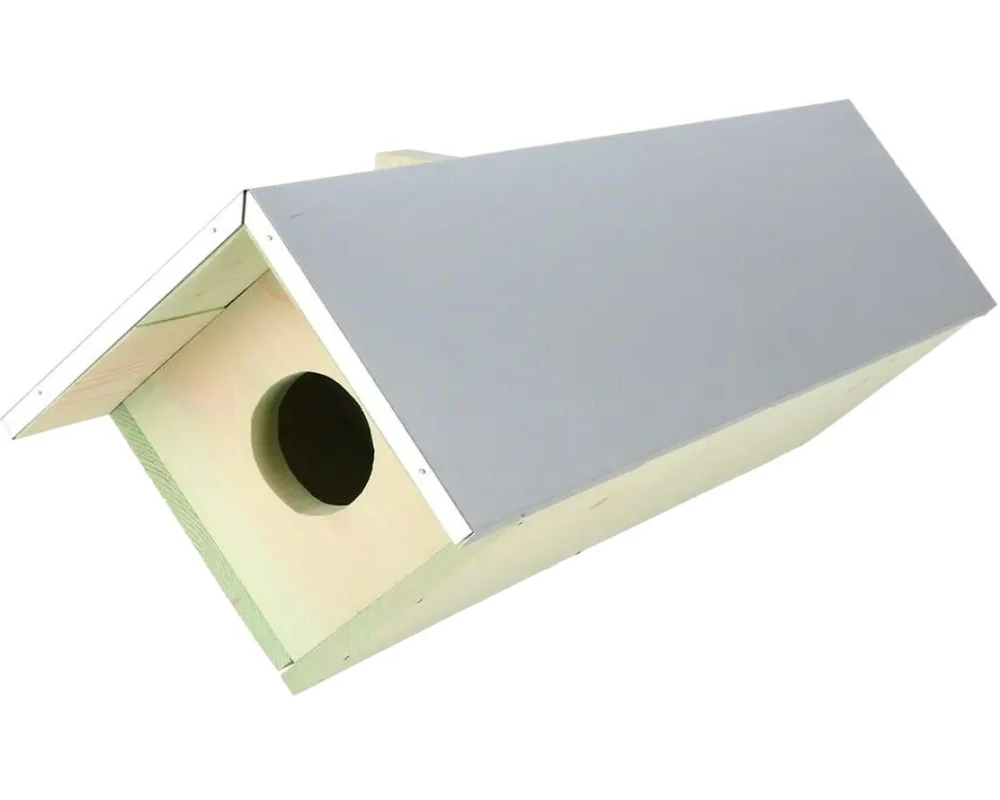 Esschert Design Steinkauz-Nistkasten Kiefernholz Zink 80.5 x 31 x 52 cm