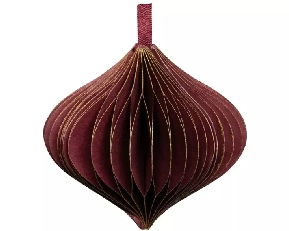 Tranquillo Weihnachtskugel aus Papier Bordeaux/Gold