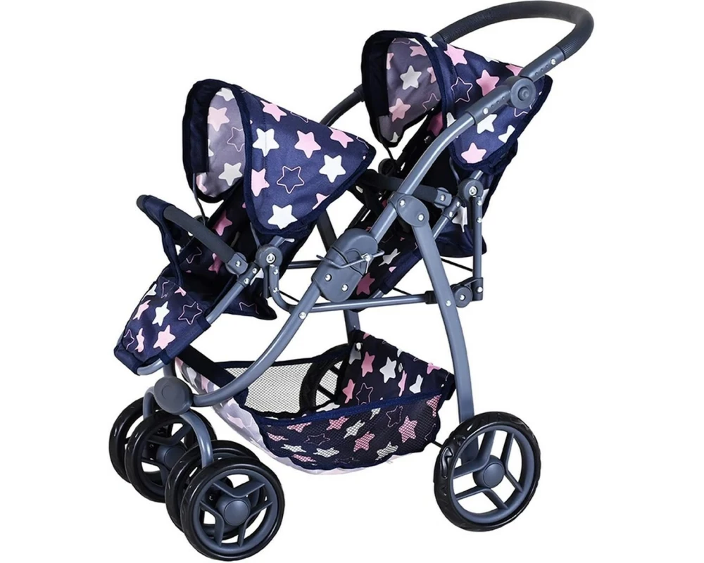 Knorrtoys Zwillingspuppenwagen Milo Star Blue Pink