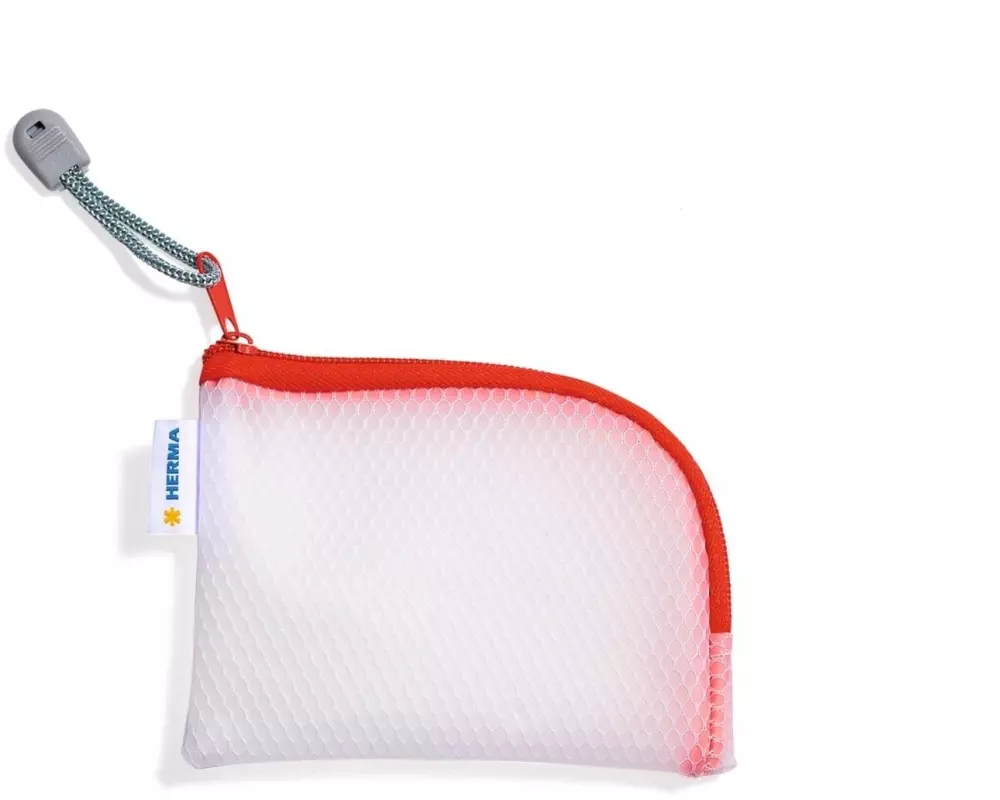 HERMA Etui Mesh Bag A7, 7.4 x 10.5 cm, Rot/Weiss
