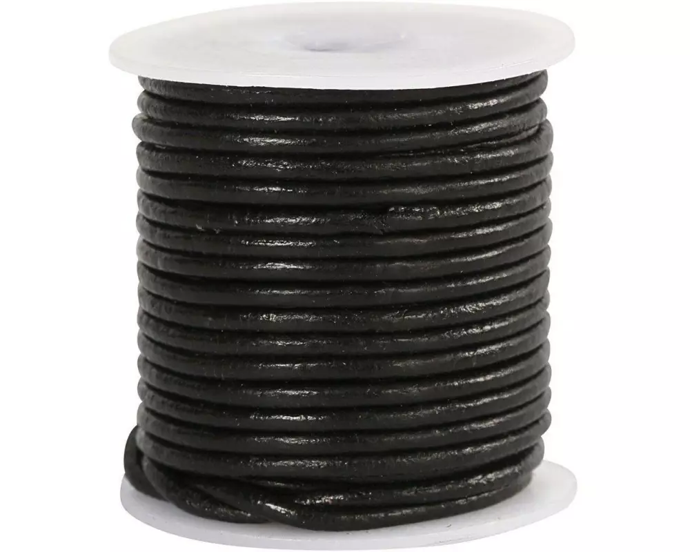 Creativ Company Lederband 2 mm, Schwarz, 10 m