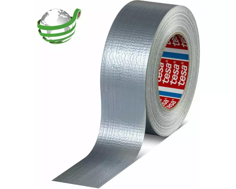 tesa 60462 Duct Tape 50 mm x 50 m, Silber/Grau