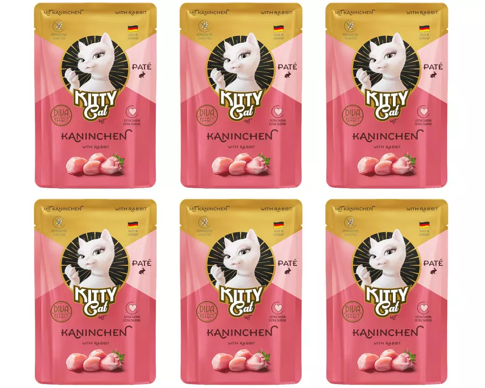 KITTY Cat Nassfutter KittyCat Paté Pouch Kaninchen 6 x 85 g