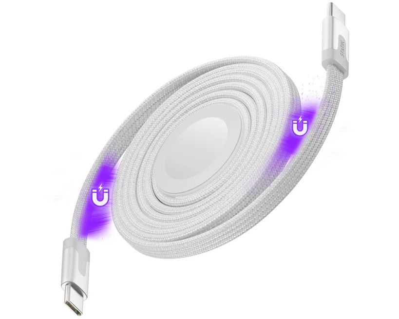 STATIK MagStack Duo Charger PUP-0497-3FT-CC-WHT Apple Watch+USB-C Cable