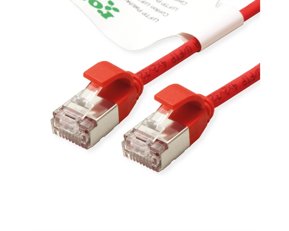 ROLINE GREEN U/FTP Patchkabel Cat.6A (Class EA), LSOH, slim, rot, 2 m