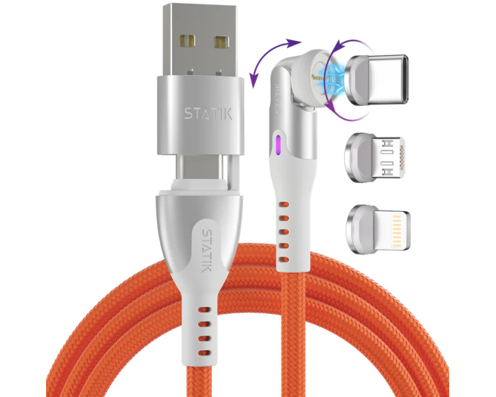 STATIK Statik 360 Pro Mag. Cable PUP-0520-6FT-ORG USB-C to C, 2m, 100W, Navy