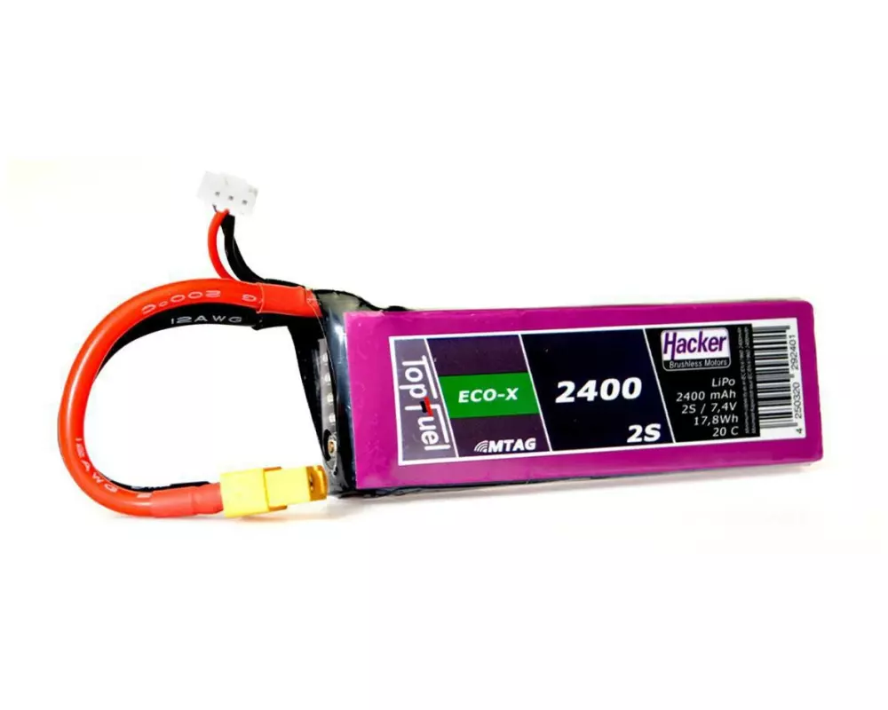 Hacker RC-Akku LiPo 2400 mAh 7.4 V 20C TopFuel ECO-X MTAG