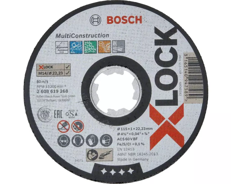 Bosch Professional Trennscheibe gerade X-LOCK Multi Material 115x1