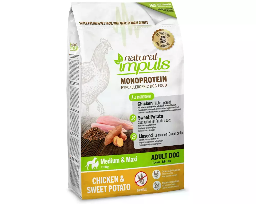 Natural Impuls Trockenfutter Adult Huhn mit Kartoffel, 10 kg