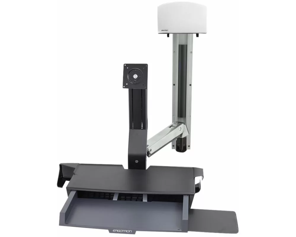ERGOTRON StyleView Sit-Stand Combo System with medium Silver CPU holder up to 24 inchLCD Screen