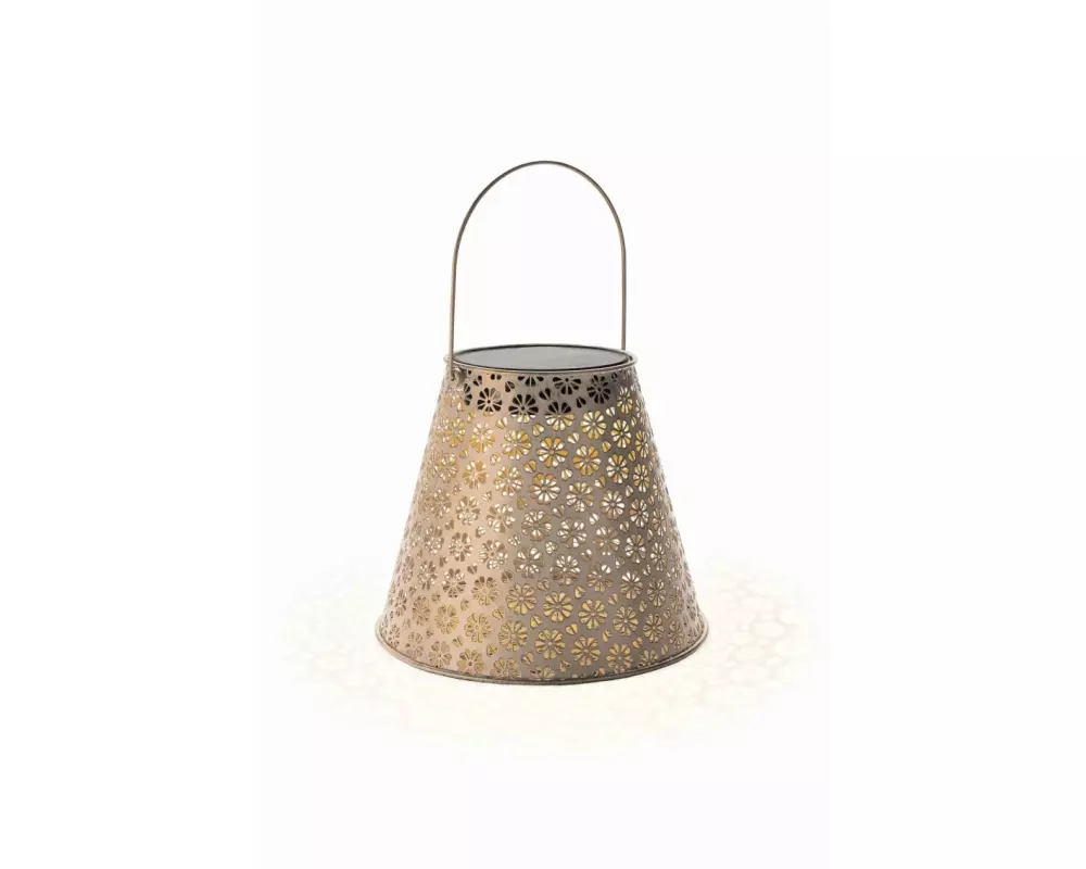 STT Laterne Solar Antic Platin, Ø 26 x 21 cm, Platin