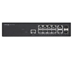 GS-2412. Switch type: Managed, Switch layer: L2+. Basic switching RJ-45 Ethernet ports type: Gigabit Ethernet (10/100/1000), Basic switching RJ-45 Ethernet ports quantity: 10. MAC address table: 8000 entries. Networking standards: IEEE 802.1D, IEEE 802.1Q, IEEE 802.1w. Power connector: AC-in jack. Rack mounting