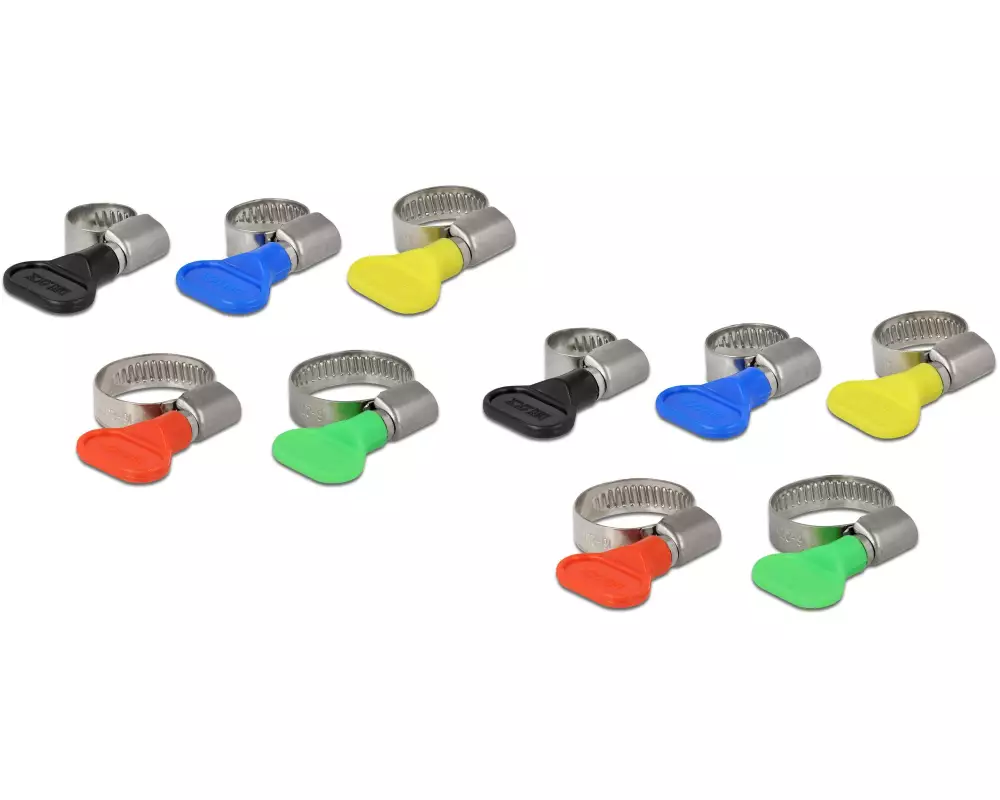Delock Schlauchschellen-Set Diverse Grössen, Bunt 10 Stück