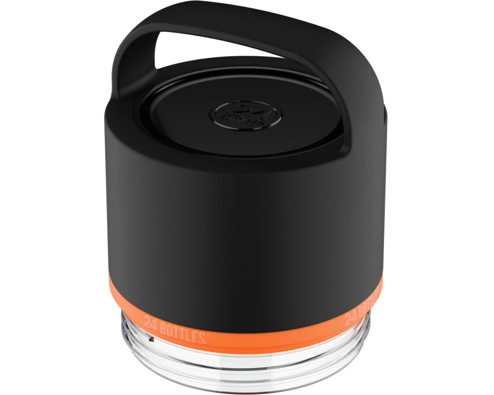 24Bottles Ersatzdeckel zu Spin Bottle Lid Black and Clear Mouth