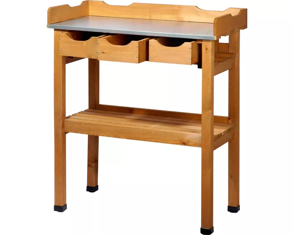 dobar Pflanzentisch aus Holz mit 3 Schubladen