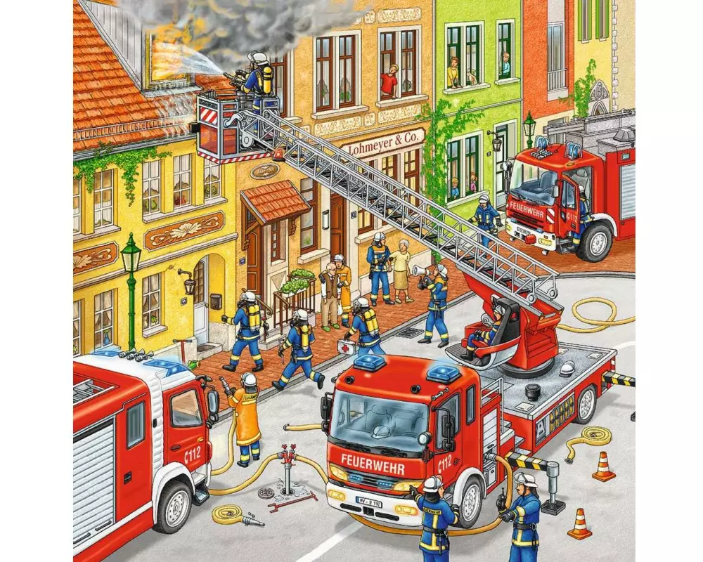 Ravensburger Puzzle Feuerwehreinsatz 3 x 49 Teile, mit Mini-Postern