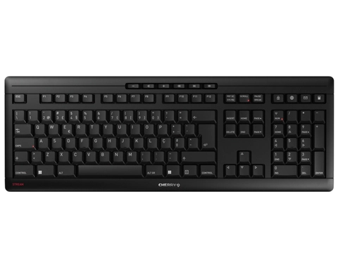 CHERRY STREAM KEYBOARD WIRELESS. Keyboard form factor: Full-size (100%). Keyboard style: Straight. Connectivity technology: Wireless, Device interface: RF Wireless, Keyboard key switch: Scissor key switch, Keyboard layout: QWERTY, Keyboard number of keys: 115, Recommended usage: Universal. Product colour: Black
