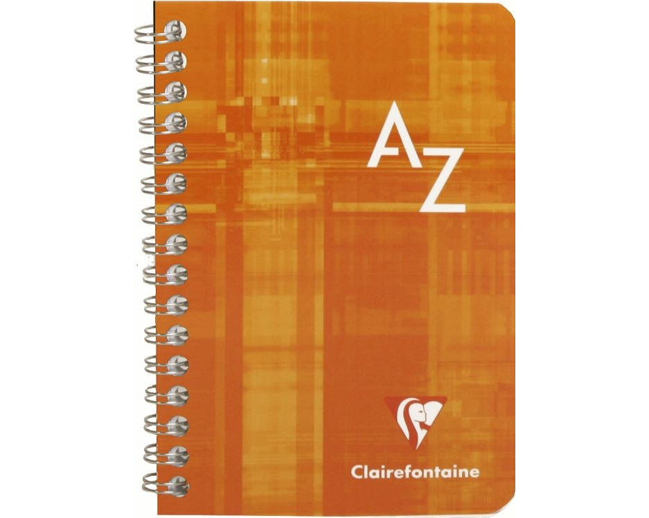 CLAIREFONTAINE Spiralheft mit Index 9,5x14cm 68599 5mm, A-Z, ass. 50 Blatt