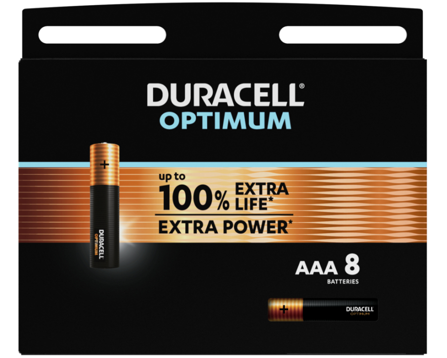 DURACELL Batterie Optimum 4-137714 AAA, LR03, 1.5V 8 Stück