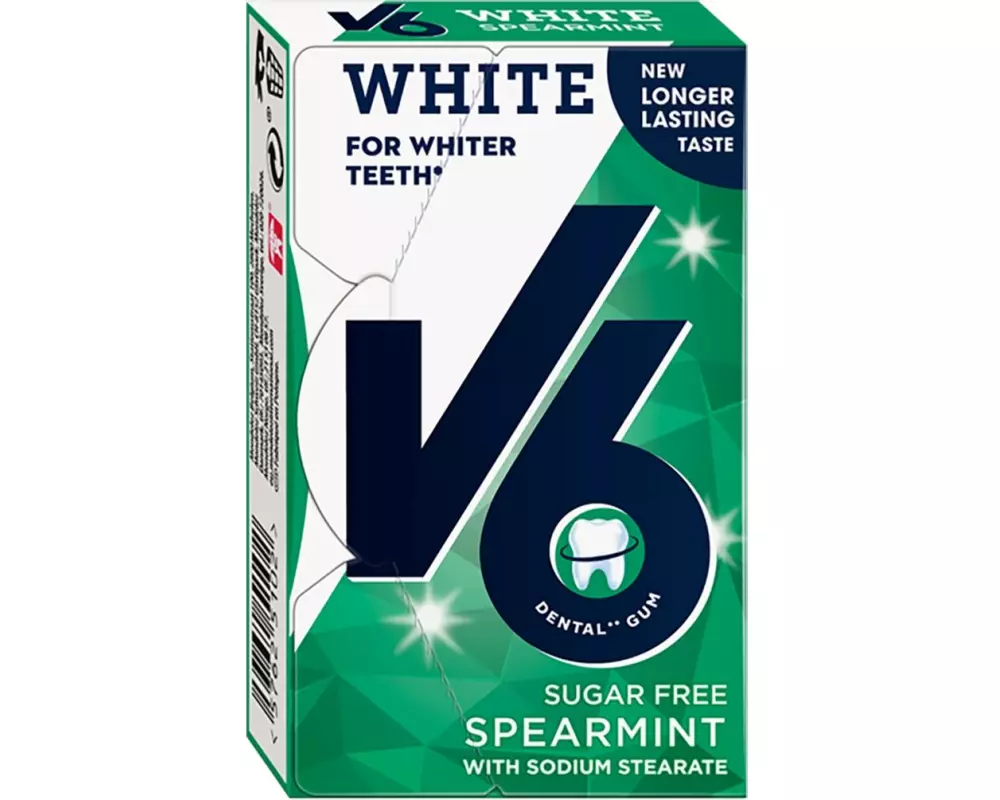 V6 Kaugummi White Spearmint 24 g