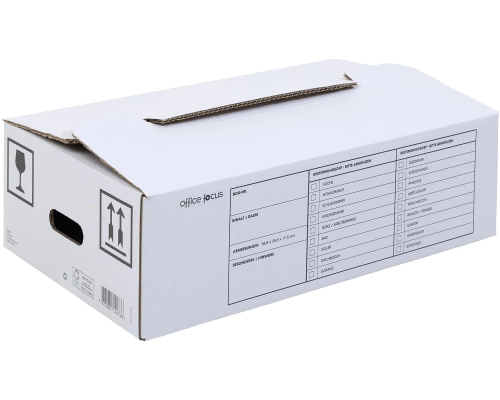 office focus Umzugsbox 37 l Weiss, 10 Stück