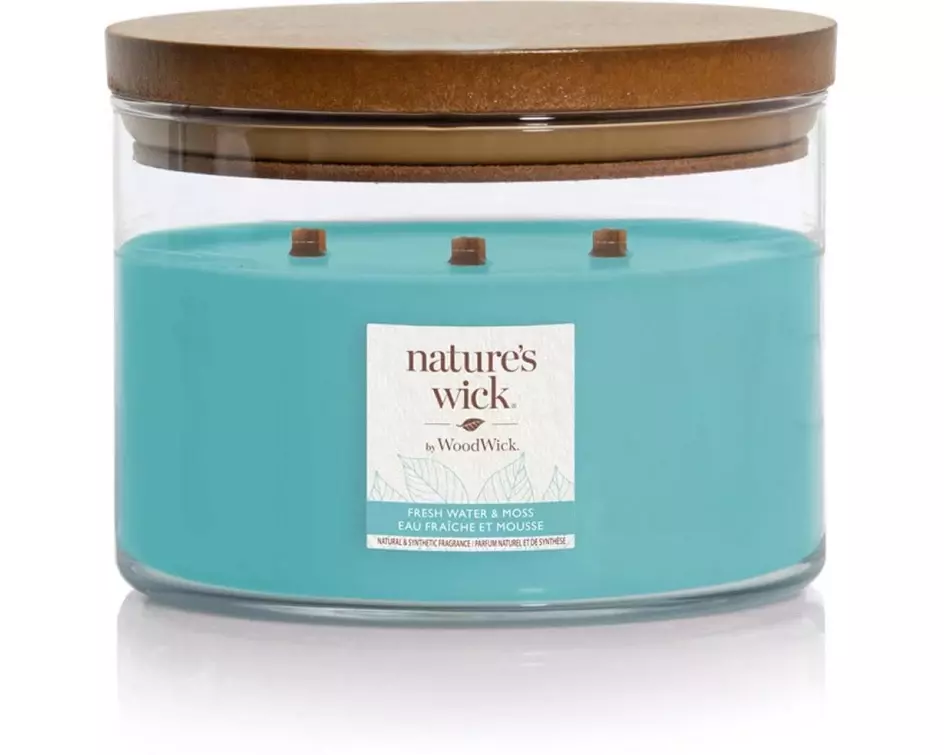Woodwick Duftkerze Fresh Water & Moss 3 Wick Tumbler