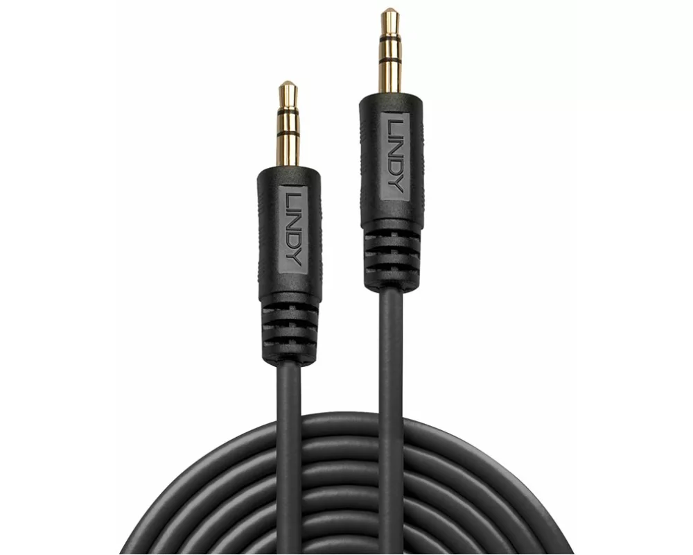 LINDY Premium Line Audio Cable, Stereo, 3.5mm-3.5mm M-M, 0.25m, black