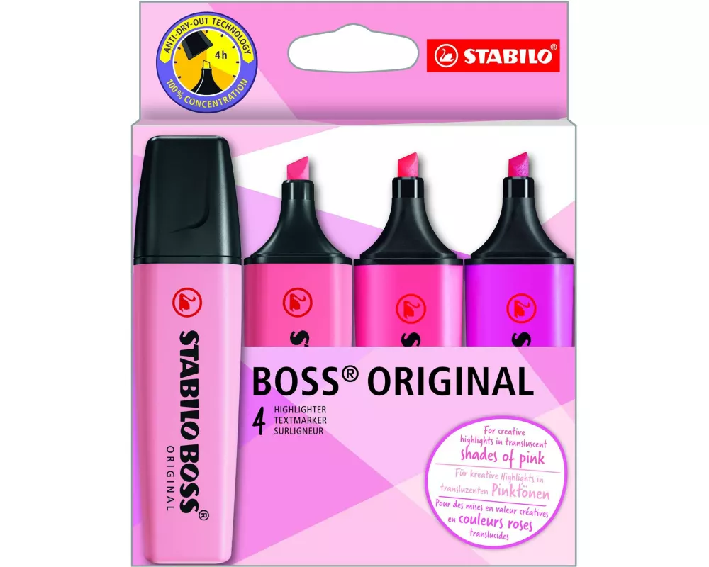 STABILO BOSS Shades of pink, 4er Etui