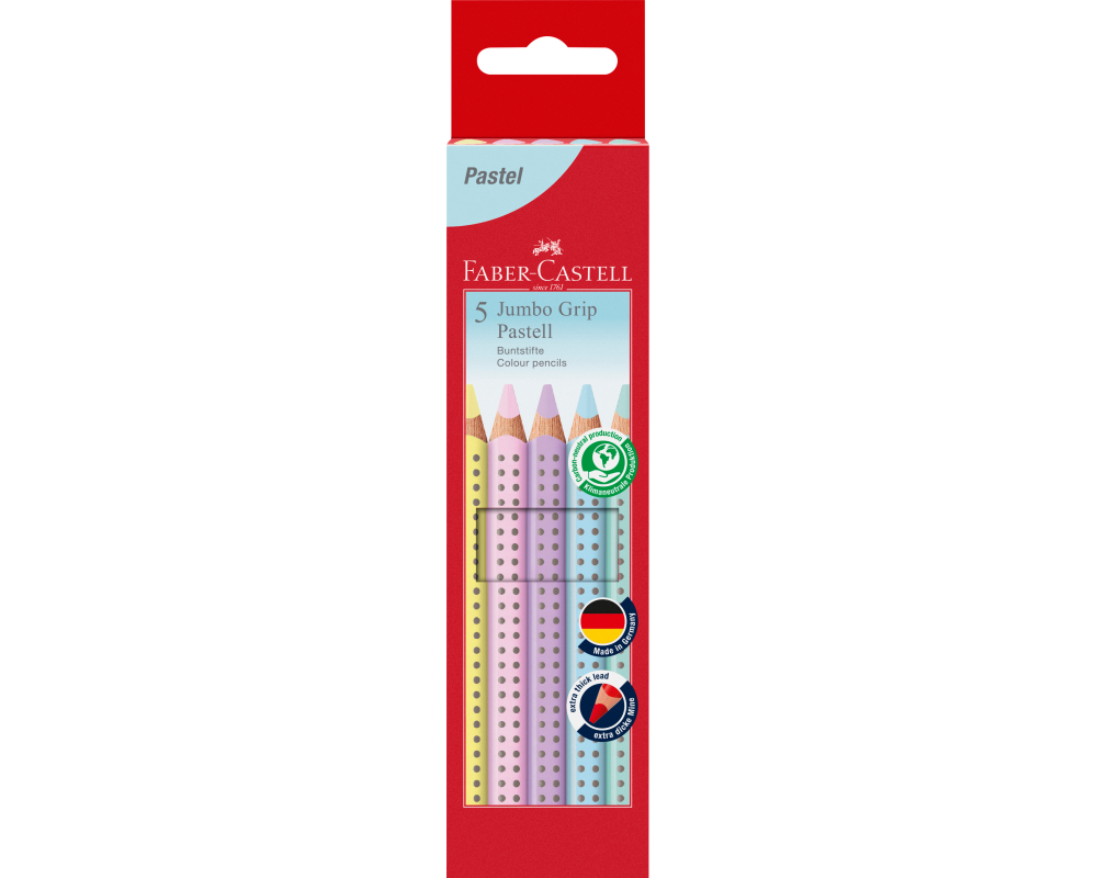 FABER-CASTELL Farbstift Jumbo Grip 110991 Pastell 5er Etui