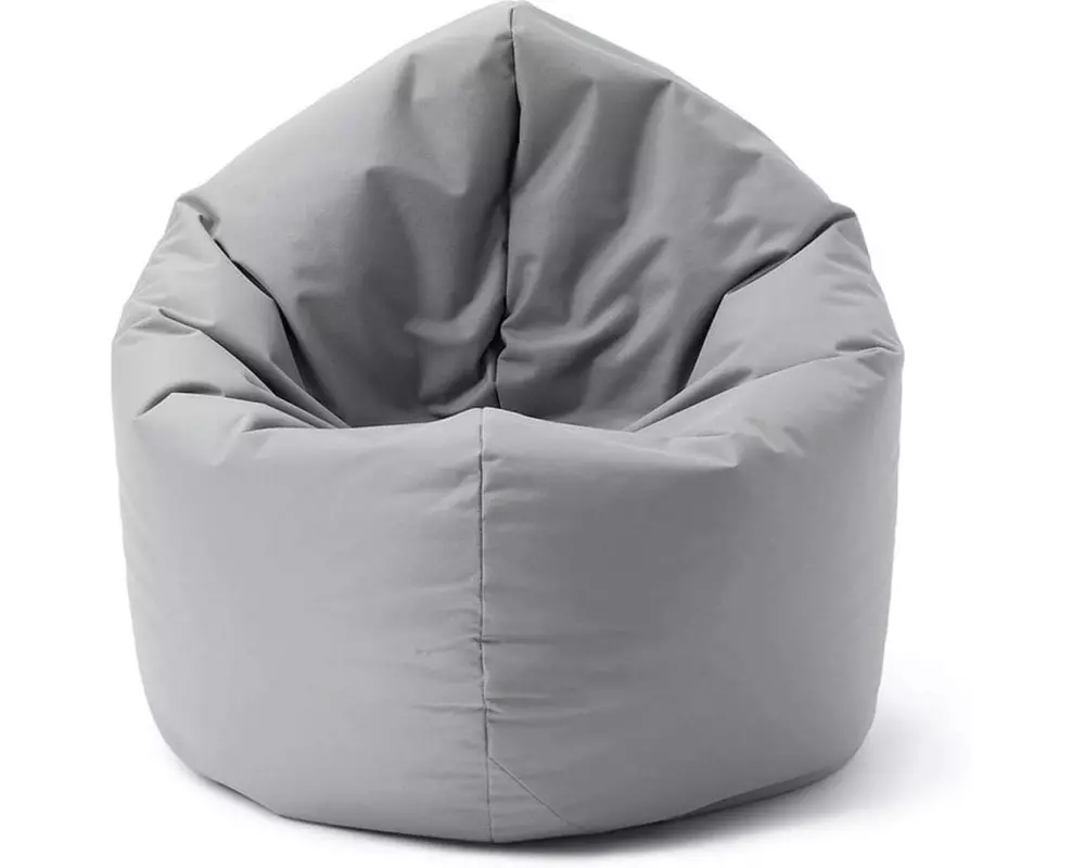 Lumaland Runder Sitzsack 2 in 1, 300 l Polyester (PES), Hellgrau
