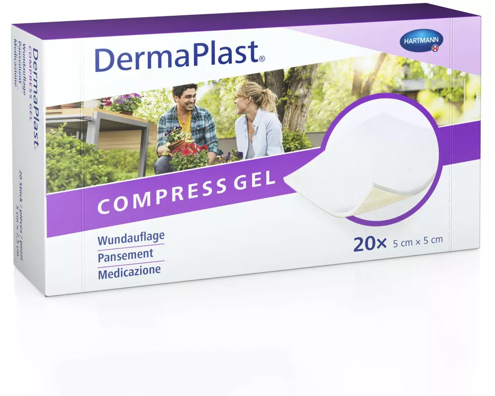 DermaPlast Wundauflage Compress Gel 5 cm x 5 cm 20 Stück