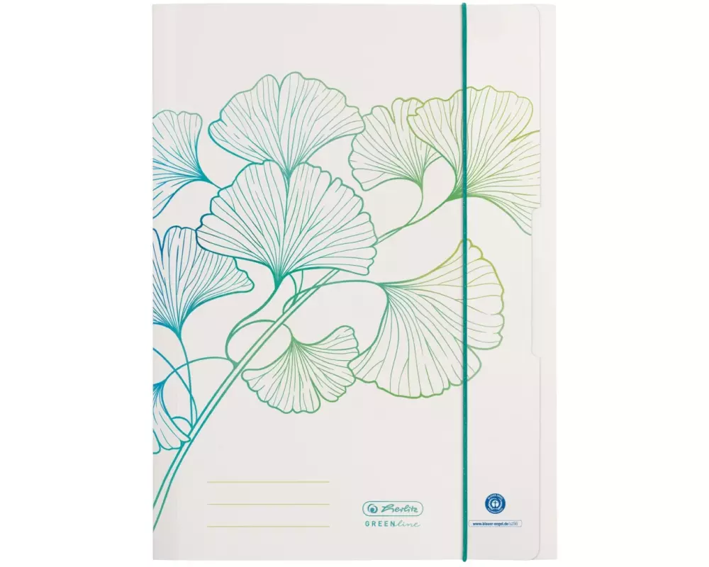 Herlitz Gummibandmappe Greenline Mehrfarbig, A4, Ginkgo