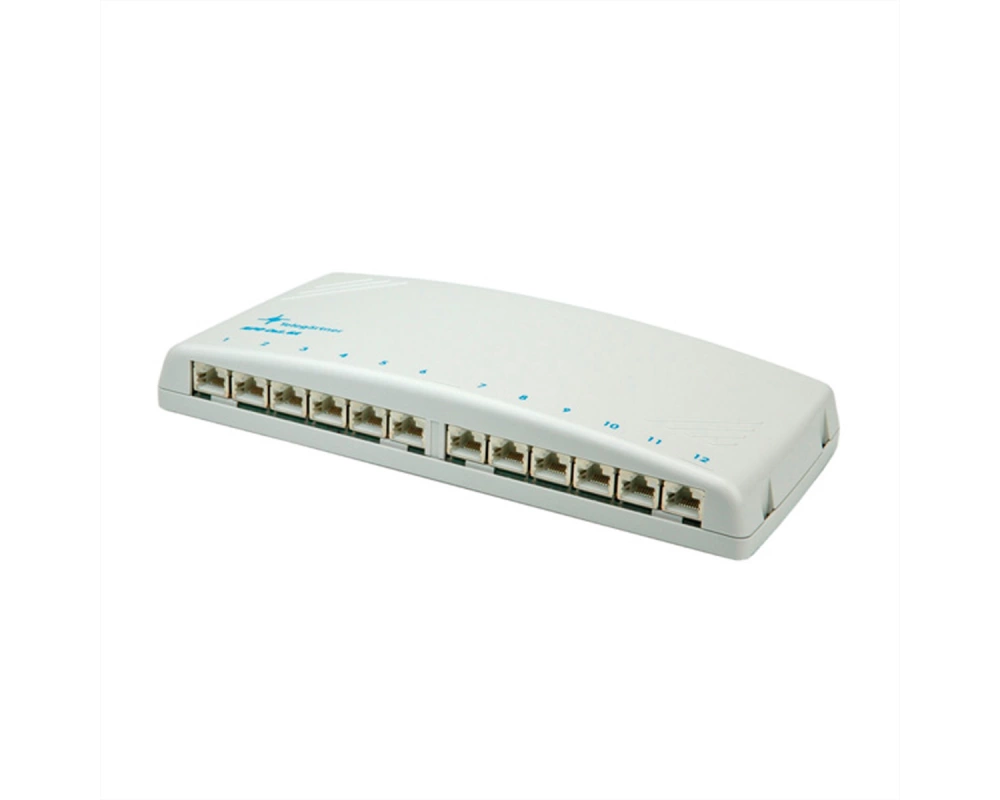 TELEGÄRTNER Mini-Verteiler MPD12 Cat.6A (Class EA), für Wandmontage, 12 Ports