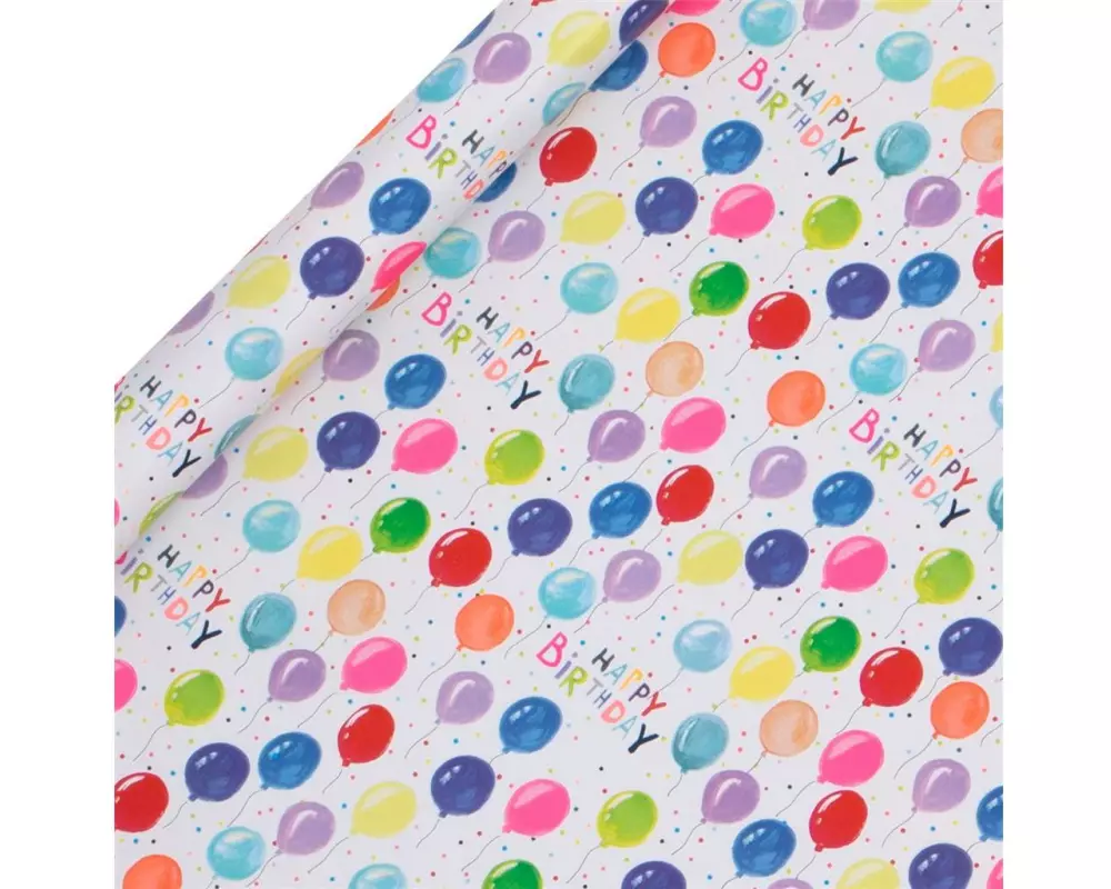 Glick Geschenkpapier Happy Birthday Ballon 2 m x 70 cm