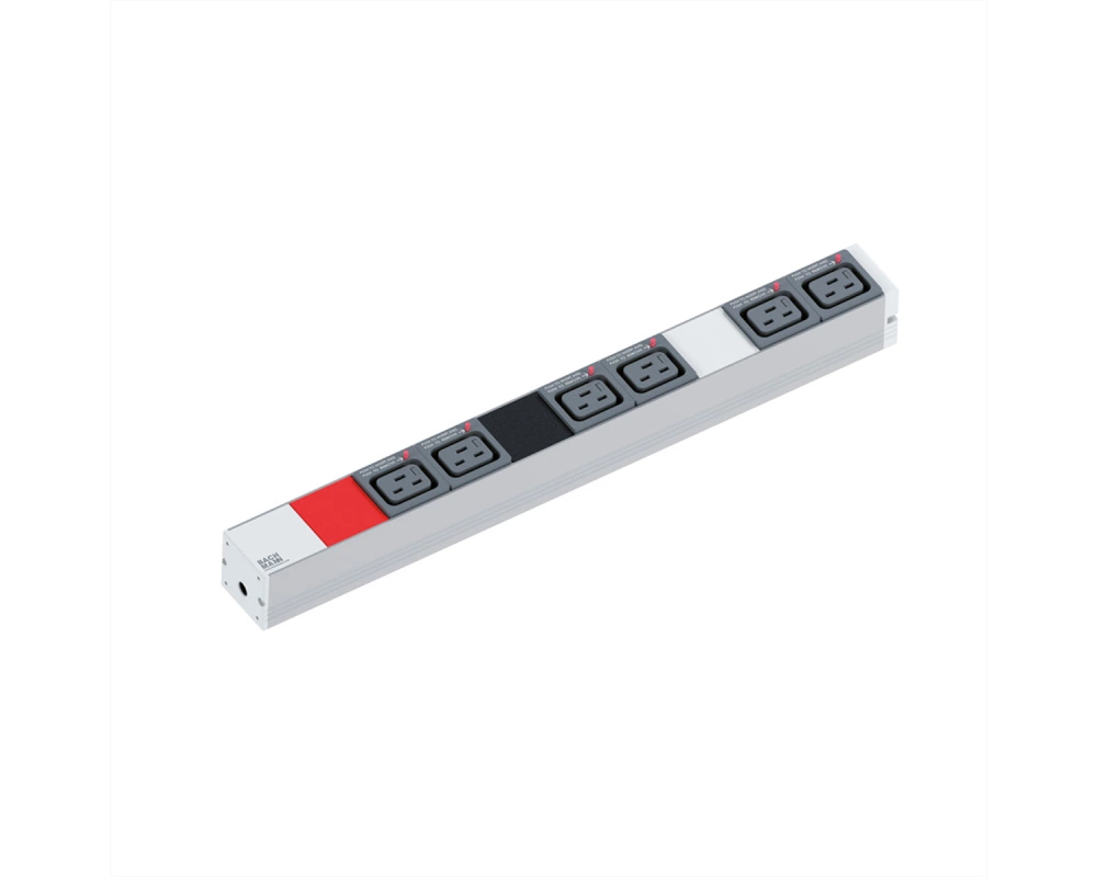 BACHMANN IT PDU ALU 1HE 6x C19 Stecker 3x16A CEE rot