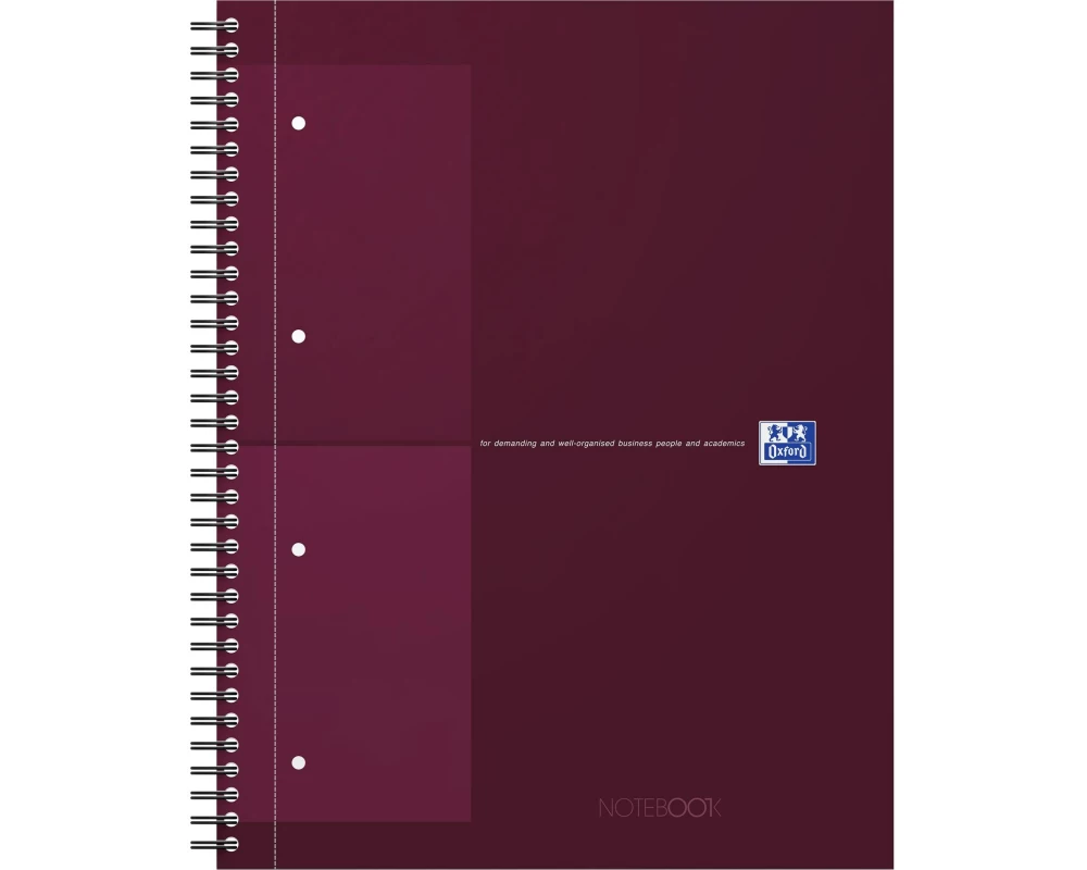Oxford Notizbuch A4, Kariert, Dunkelrot