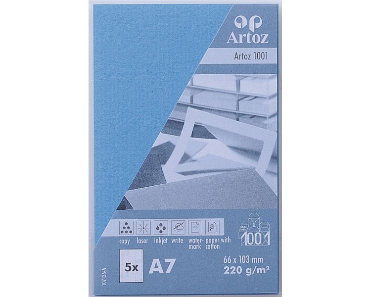 ARTOZ Visitenkarten 1001 A7 107136144 220g, marienblau 5 Blatt