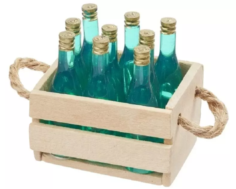 HobbyFun Mini-Utensilien Weinkiste 4 cm